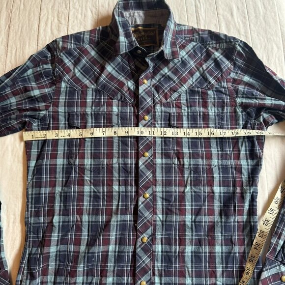 Wrangler Retro Shirt Mens Small Long Sleeve Button Up Pearl Snap Plaid Western - Picture 7 of 11